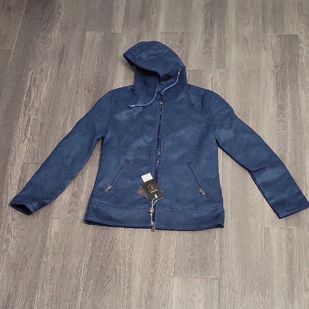Men's Navy Hooded Raincoat